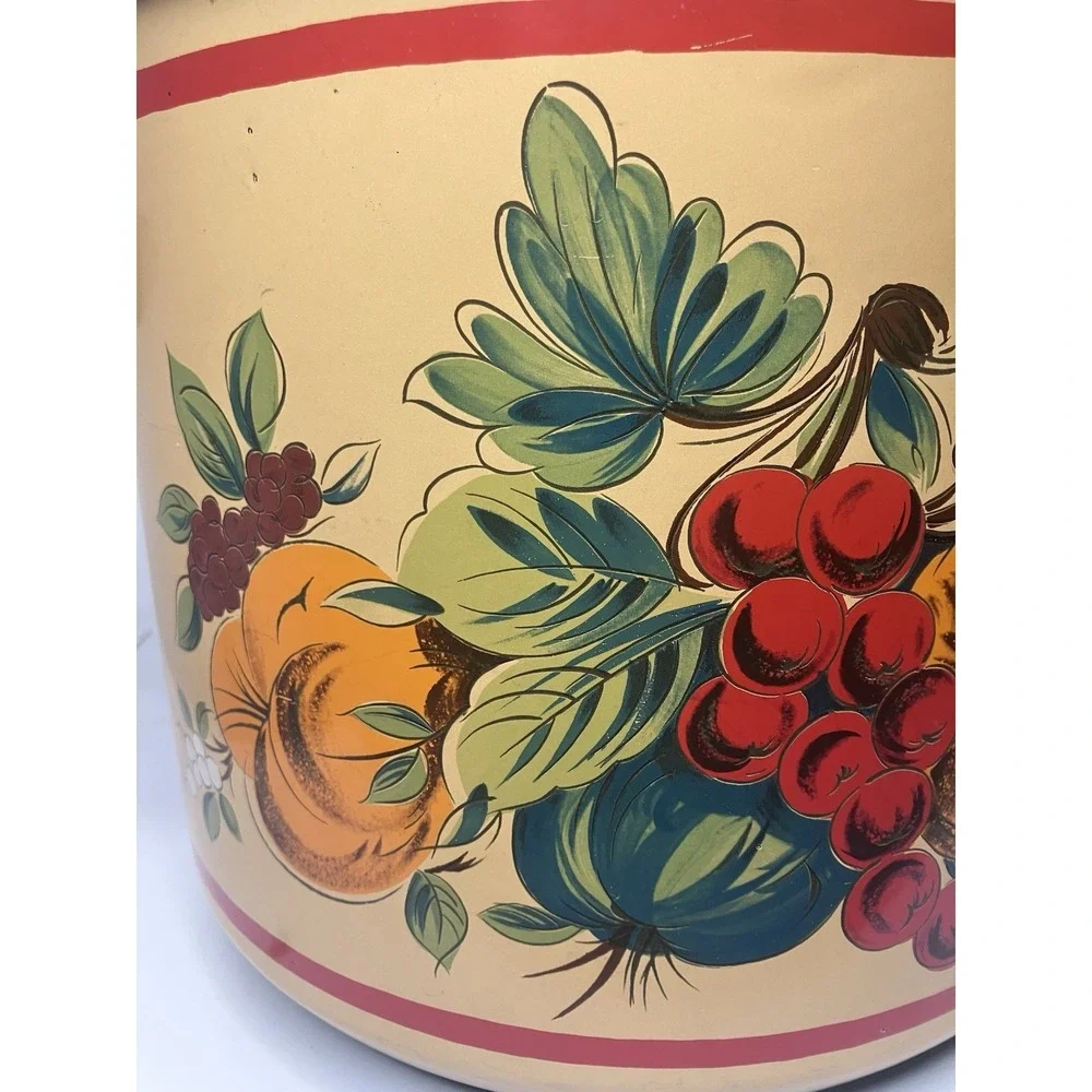 VTG Holt Howard France Fruit Festival Enamel Stock Pot 10